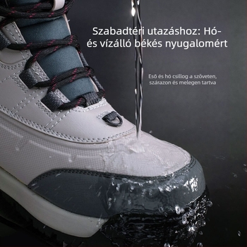 Férfi téli hócipő cipzárral – vízálló, csúszásmentes talp, belső műszőrmés bélés, rövid fazon
