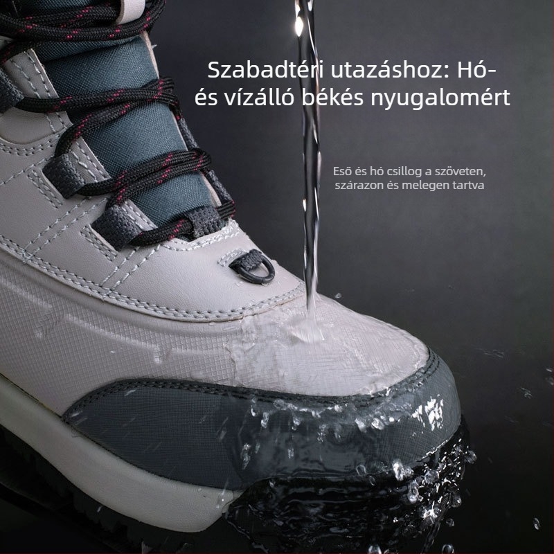 Férfi téli hócipő cipzárral – vízálló, csúszásmentes talp, belső műszőrmés bélés, rövid fazon