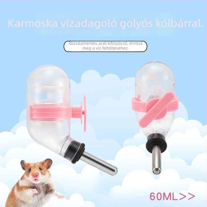Hörcsög ivóvíz palack rozsdamentes acél golyóscsap és vákuumos kialakítás (Anyag: rozsdamentes acél + műanyag; Importált: Nem; Kategória: háziállat-kiegészítők)