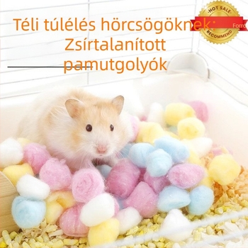 Hamster téli fészek pamutból, virágos mintával