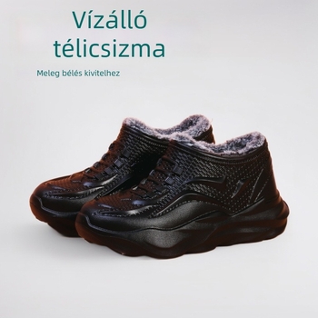 Férfi vízálló téli hócipő fleece béléssel, meleg, EVA felsőrész és talp, csúszásmentes