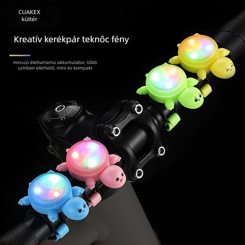 CUAKEX teknős alakú kerékpár hátsó lámpa intelligens szenzorral, hosszú élettartamú akkumulátor és figyelmeztető fény