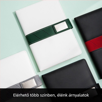 Notesz mesterséges bőr borítással, drótkötés, Dowling papír, 80 g/m², 100 oldal