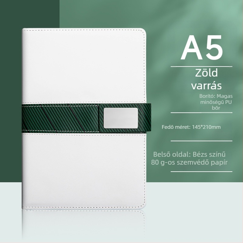 Notesz mesterséges bőr borítással, drótkötés, Dowling papír, 80 g/m², 100 oldal