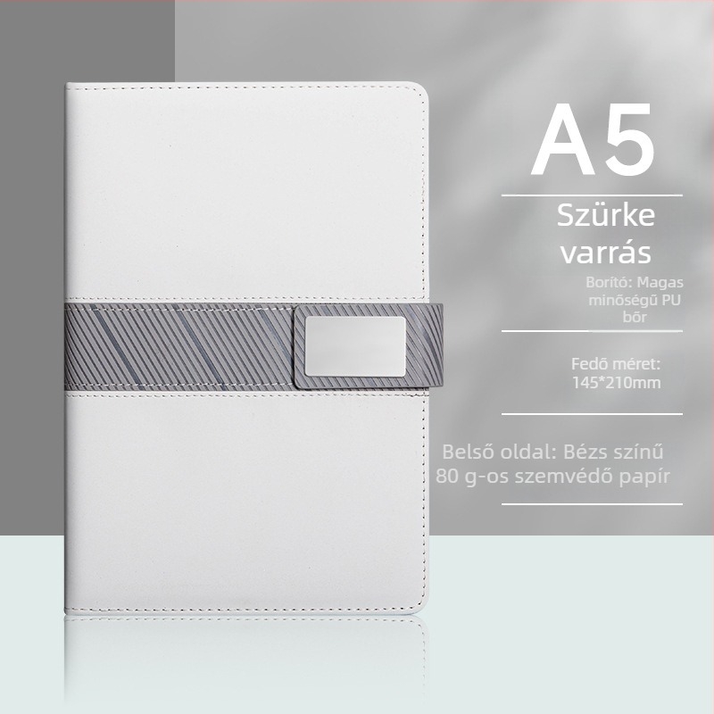 Notesz mesterséges bőr borítással, drótkötés, Dowling papír, 80 g/m², 100 oldal