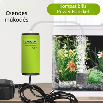 Csendes oxigénpumpa akváriumokhoz és tavakhoz, kompakt otthoni oxigénpumpa