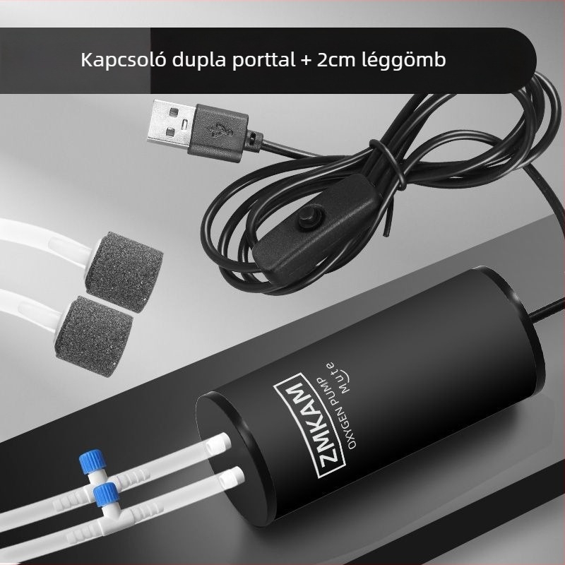 Csendes oxigénpumpa akváriumokhoz és tavakhoz, kompakt otthoni oxigénpumpa