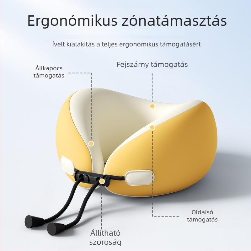 U-alakú párna – Kompakt utazó nyaki párna felnőtteknek, memóriahab töltettel, egyszerű stílus (Memóriahab; 1 jin-ig; Felnőttek; Egyszerű stílus)