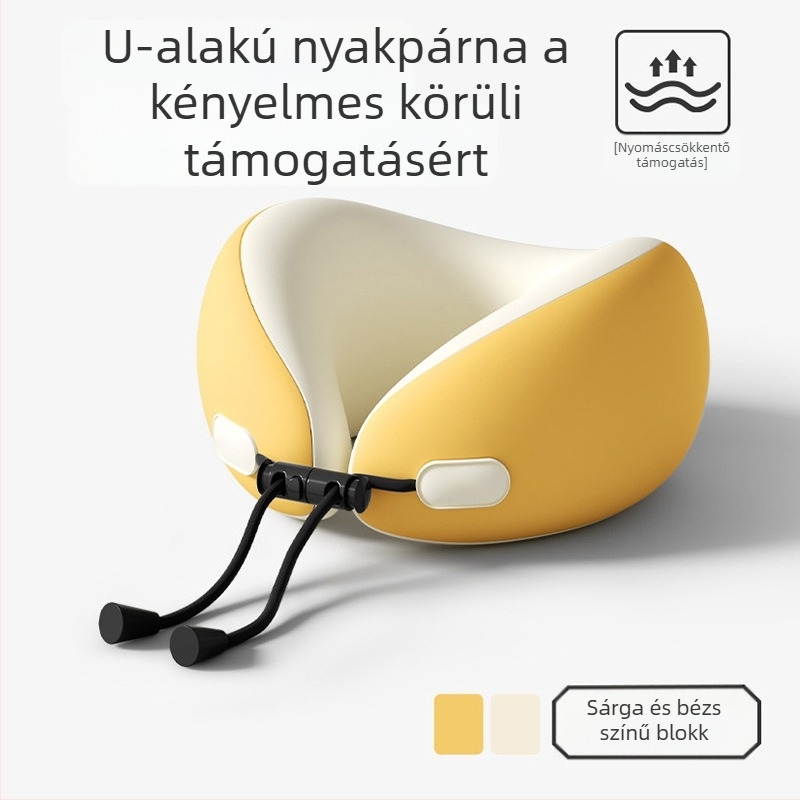 U-alakú párna – Kompakt utazó nyaki párna felnőtteknek, memóriahab töltettel, egyszerű stílus (Memóriahab; 1 jin-ig; Felnőttek; Egyszerű stílus)