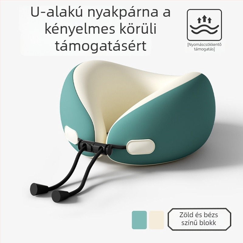 U-alakú párna – Kompakt utazó nyaki párna felnőtteknek, memóriahab töltettel, egyszerű stílus (Memóriahab; 1 jin-ig; Felnőttek; Egyszerű stílus)
