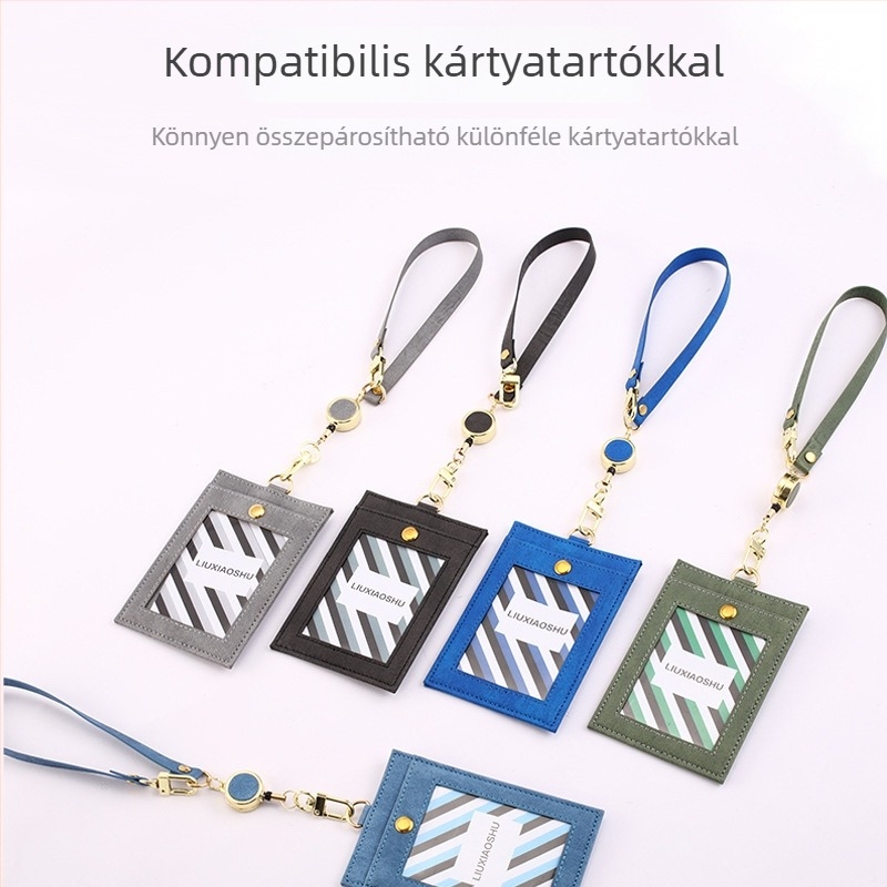 Cute Little fém kártyatartó nyakpánttal és visszahúzható görgővel – kreatív trend azonosító kártyákhoz