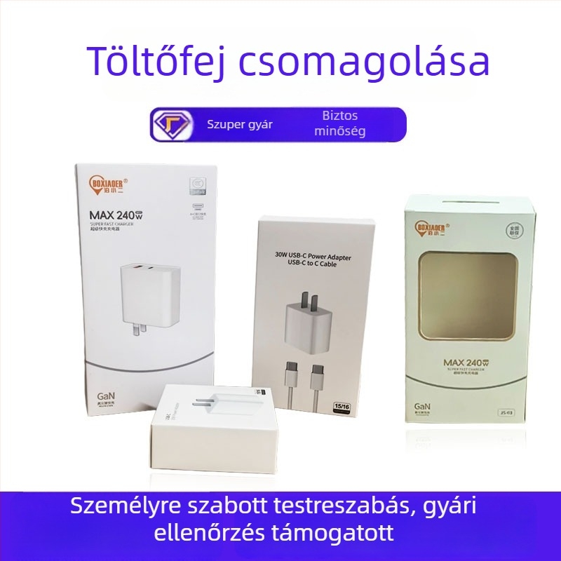 Töltőcsomagoló doboz ablakkal és dupla betéttel (Anyag: Papír/Papírdoboz; Doboz típusa: Fix papírdoboz; Nyomtatás: Offset nyomtatás; Papírsúly: 350; Modell: JBS-NY-XG002)