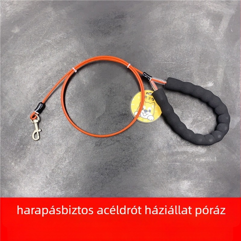 Kutyához és macskához való póráz, 3,4 m hosszú, acélmagú zsinór PVC bevonattal, kis testű ebeknek