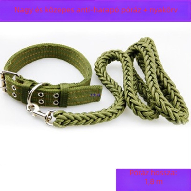 Zhenhun nylon szett kutyáknak: nyakörv, póráz és karabiner