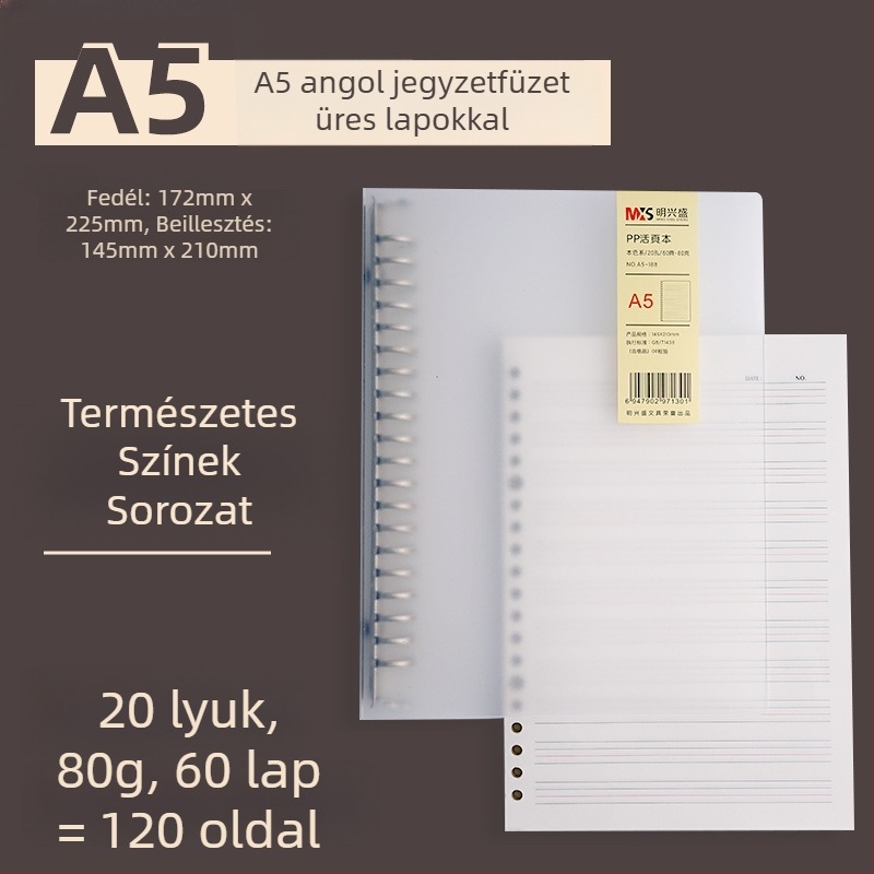 Ming Xingsheng újrahasznosítható, refillable lyukasztott lapok diákoknak, 50 lap, kerek lyukak, nyomtatott logó, testreszabás, licencelt magáncímke