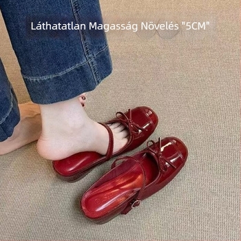 Menyasszonyi Mary Jane cipő – retró kínai stílus, szintetikus bőr felsőrész, kerek orr, gumitalp, modell FJ35038