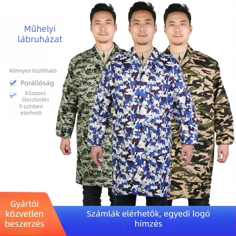 Uniszex kamuflált munkaruha kabát hosszú ujjú, gyári használatra; anyag poliészter-pamut, akril összetétel, téli 2022 kiadás