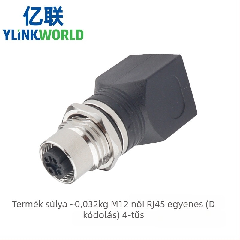 M12-RJ45 csatlakozó adapter, 4/8 mag, férfi és női, görbült és egyenes, IP68, kódolás A/D/X