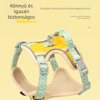 Samoyed kutya hám és póráz, közepes és nagytestű kutyáknak, H-alakú mellény nyári sétákhoz
