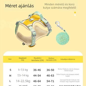Samoyed kutya hám és póráz, közepes és nagytestű kutyáknak, H-alakú mellény nyári sétákhoz