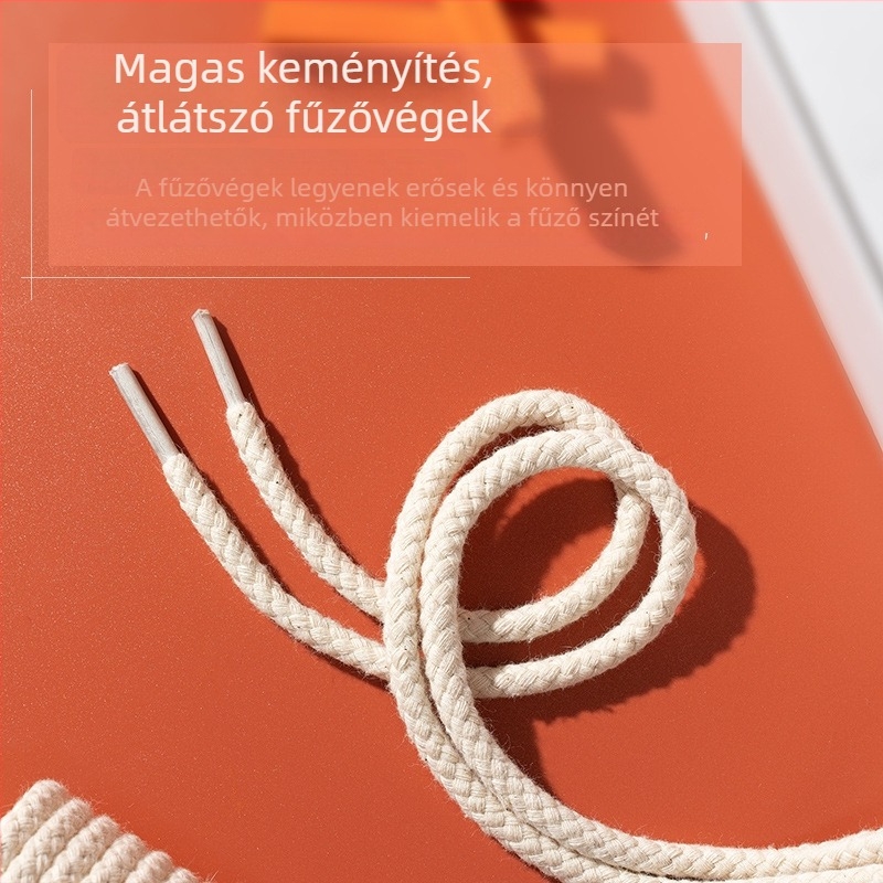 Cipőfűzők sportcipőkhöz, Dunk Low kompatibilis, kerek, pamut-kender fonalból, vastag
