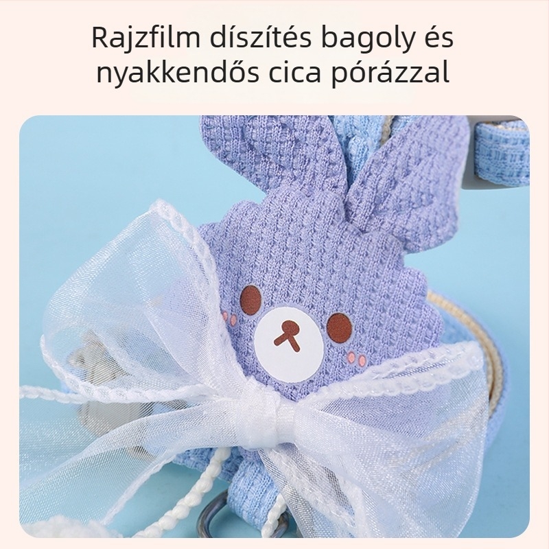 Macska póráz I-alakú dizájnnal, állítható, poliészter