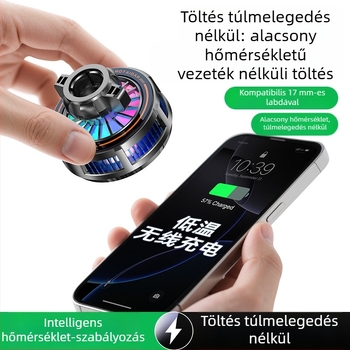 H8A-15W Vezeték nélküli töltő mágneses hűtő radiátorral, MagSafe fej, Type-C interfész, műanyag és fém