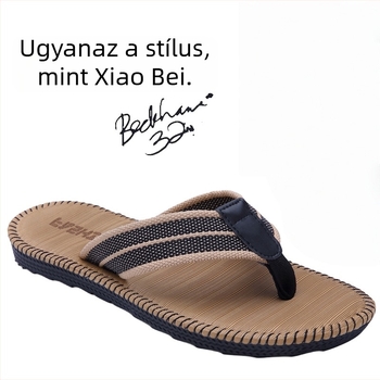 Jing'an férfi flip-flopok, nyitott lábujjakkal, textil felső, EVA talp, mindennapi lazítás, beltéri/kültéri használat