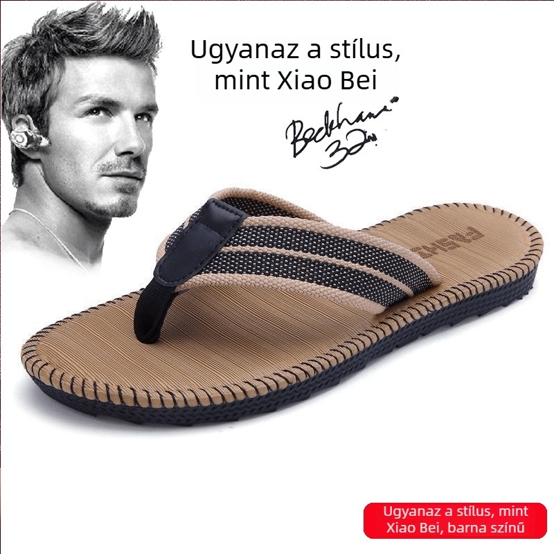 Jing'an férfi flip-flopok, nyitott lábujjakkal, textil felső, EVA talp, mindennapi lazítás, beltéri/kültéri használat