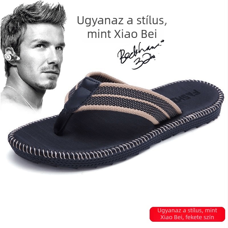 Jing'an férfi flip-flopok, nyitott lábujjakkal, textil felső, EVA talp, mindennapi lazítás, beltéri/kültéri használat