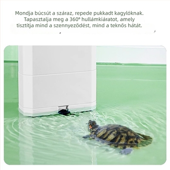 Teknős akvárium szűrő, ultra alacsony vízszinttel, alsó szívó, 3-in-1 cirkulációs pumpa a szűréshez és oxigénellátáshoz (cseppfolyó filtráció)