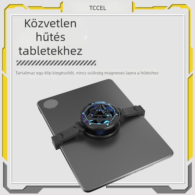 Mágneses vezeték nélküli telefonhűtő félvezető hűtéssel — Type-C interfész; alumíniumötvözet + hővezető szilikon; súly 94 g