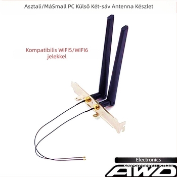 Asztali WiFi 6-os két-sávos router antennával és SMA csatlakozóval, 10/6 dB