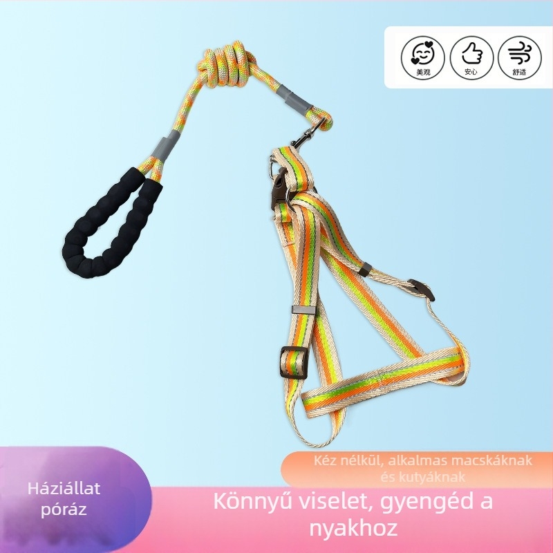 Macska állítható mellkas- és hátsó húzó heveder, poliészter, Chong youjia