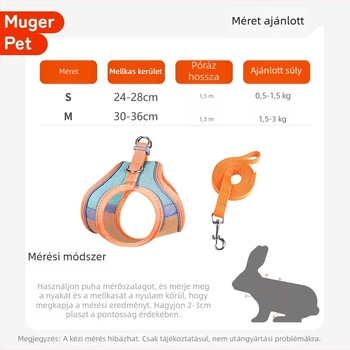 Nyúl póráz – szökésálló, nylon (Anyag: Nylon; Kis házi nyúl számára; Hazai)