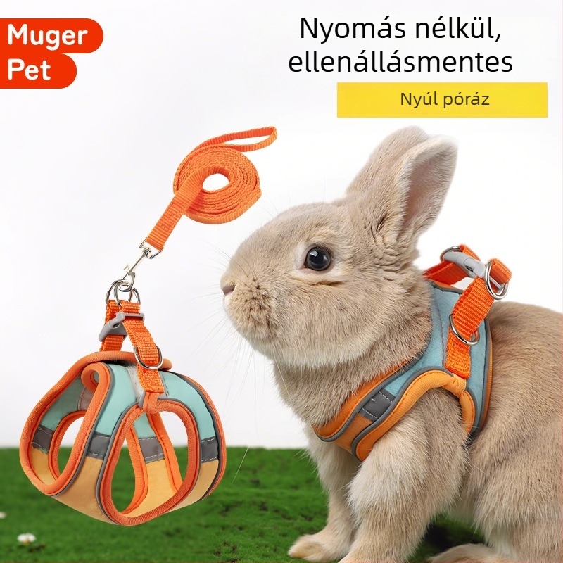 Nyúl póráz – szökésálló, nylon (Anyag: Nylon; Kis házi nyúl számára; Hazai)