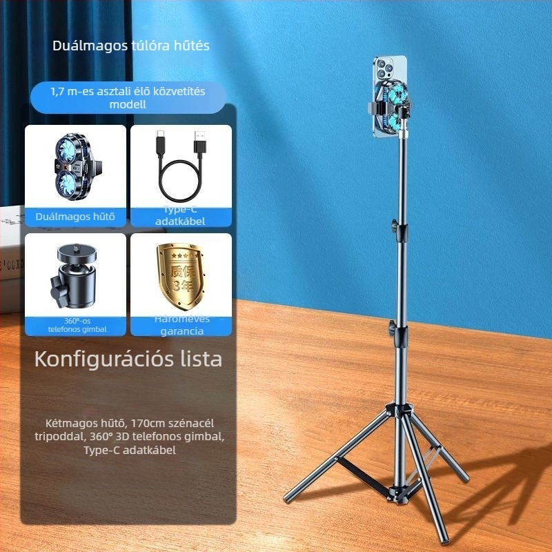 Élő közvetítéshez készült hátsó klipsz hűtő félvezető hűtéssel, beépített ventilátorral, játékokhoz való állvány