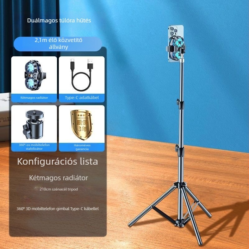 Élő közvetítéshez készült hátsó klipsz hűtő félvezető hűtéssel, beépített ventilátorral, játékokhoz való állvány