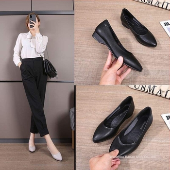 Női lapos cipő tavaszra, kétoldalas marhabőr felsőrész, gumitalp, alacsony macskaméretű sarok, slip-on