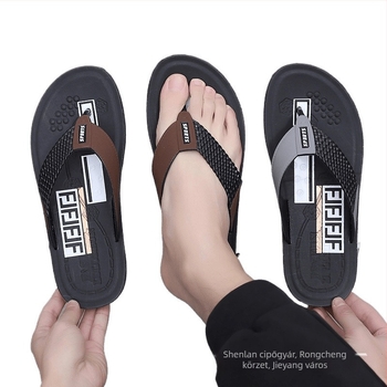 Férfi szandálok PVC felsőrésszel és PVC talppal, injekciós öntési talppal, sík sarok, divatos stílus