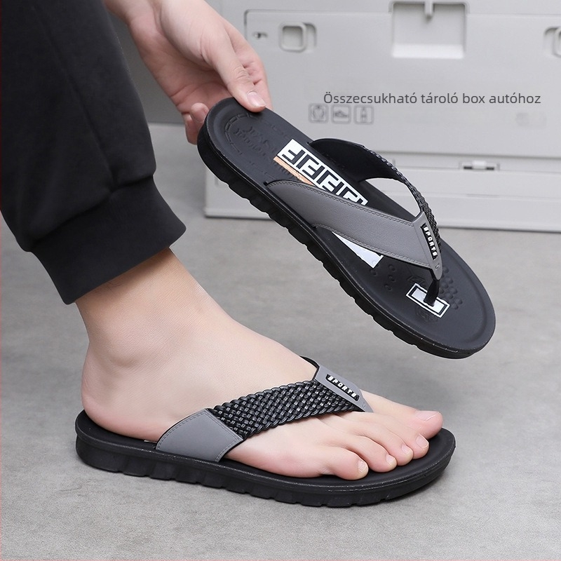 Férfi szandálok PVC felsőrésszel és PVC talppal, injekciós öntési talppal, sík sarok, divatos stílus