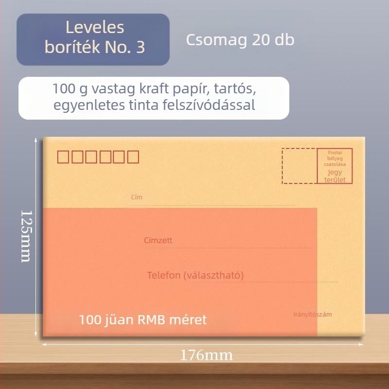 Goode kraft papírból készült boríték számlákhoz, dokumentumokhoz és készpénzhez – postázásra kész