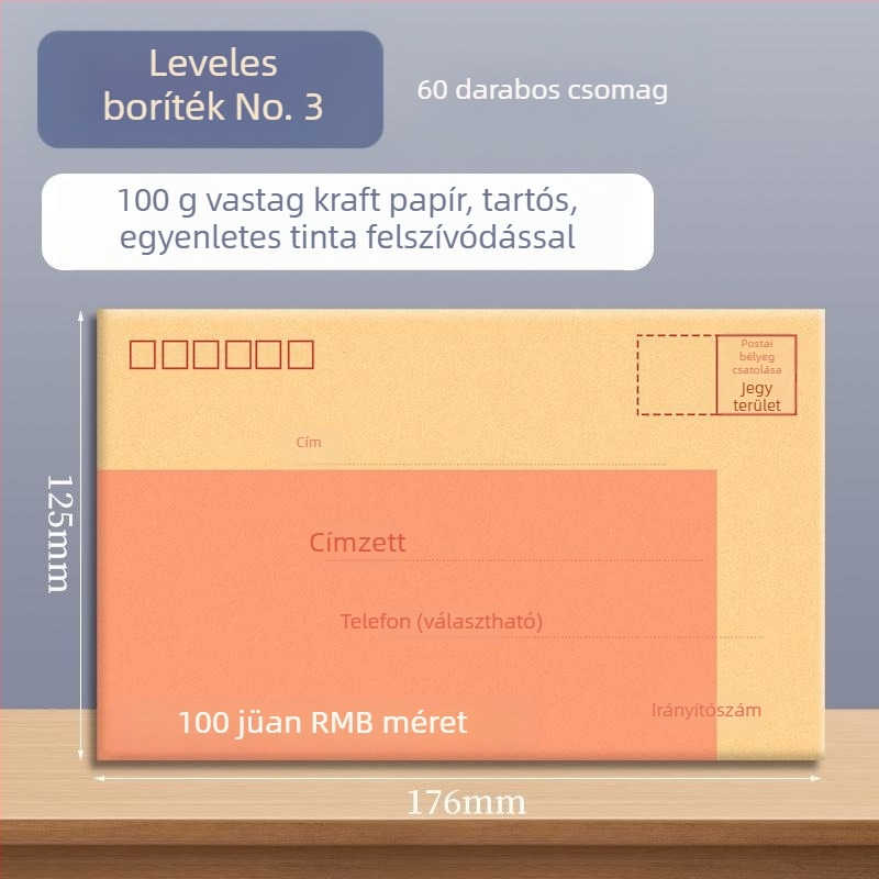 Goode kraft papírból készült boríték számlákhoz, dokumentumokhoz és készpénzhez – postázásra kész