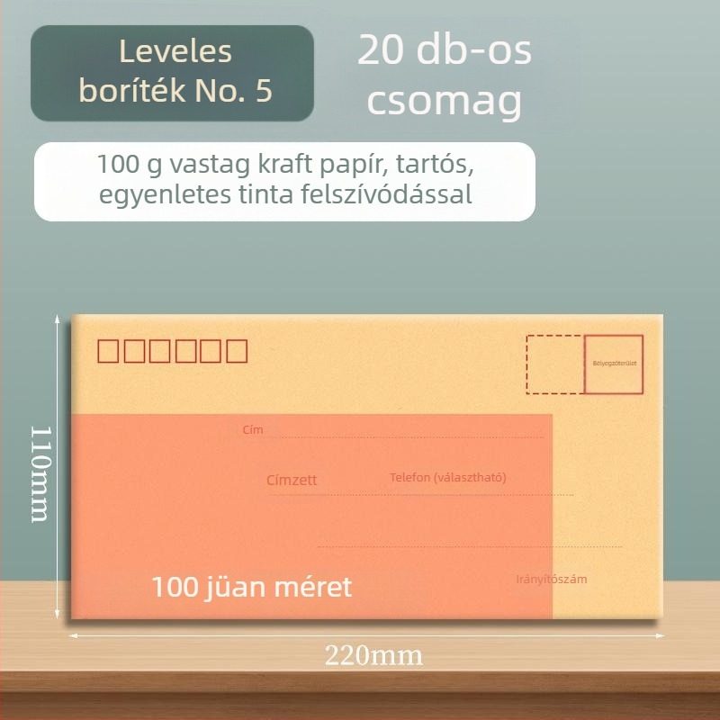 Goode kraft papírból készült boríték számlákhoz, dokumentumokhoz és készpénzhez – postázásra kész