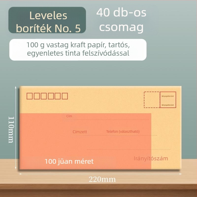 Goode kraft papírból készült boríték számlákhoz, dokumentumokhoz és készpénzhez – postázásra kész