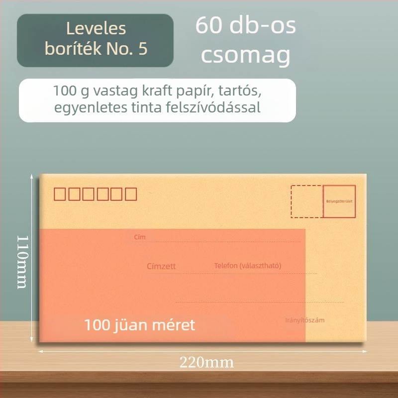 Goode kraft papírból készült boríték számlákhoz, dokumentumokhoz és készpénzhez – postázásra kész