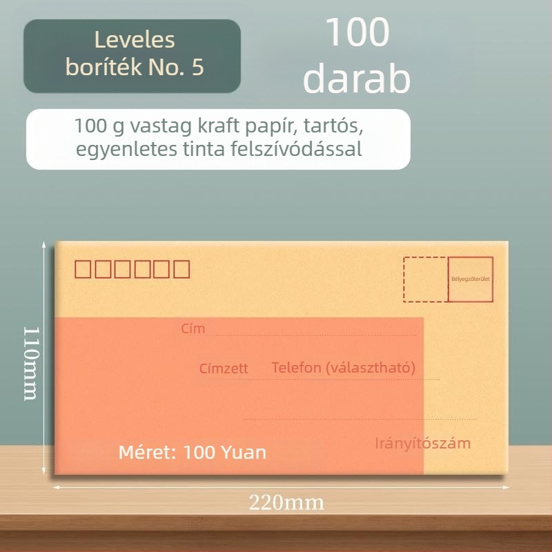 Goode kraft papírból készült boríték számlákhoz, dokumentumokhoz és készpénzhez – postázásra kész