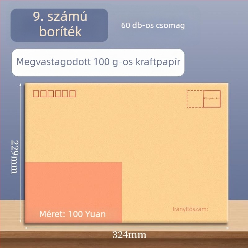 Goode kraft papírból készült boríték számlákhoz, dokumentumokhoz és készpénzhez – postázásra kész