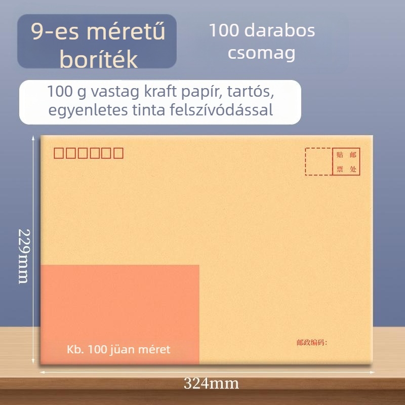 Goode kraft papírból készült boríték számlákhoz, dokumentumokhoz és készpénzhez – postázásra kész