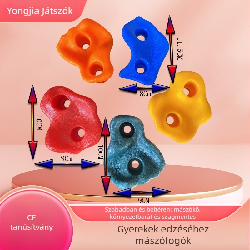 Gyermekeknek készült hegymászó kő szenzoros szabadtéri játékhoz — műanyag, 10 darabos készlet